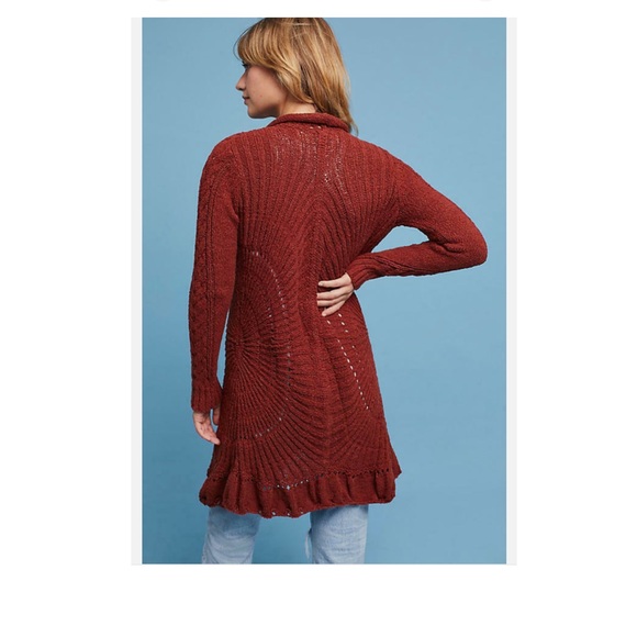 Anthropologie • Rosie Neira circle knit burnt orange/rust cardigan • Size: M - Picture 13 of 13